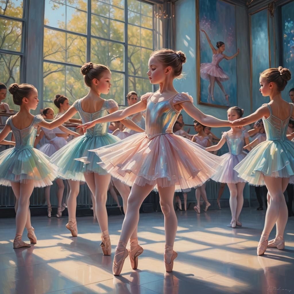 Sweet Ballet Lift in Pastel Photorealism