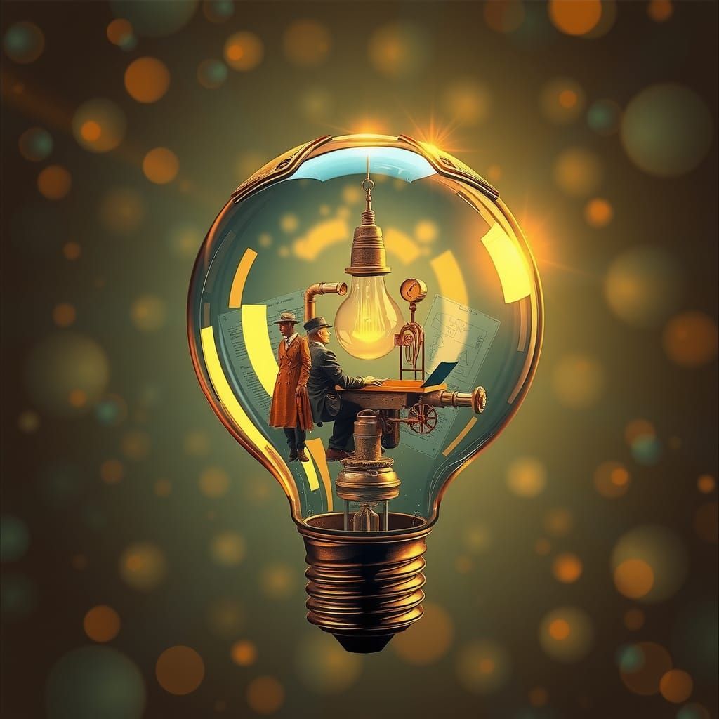 Ornate Lightbulb Shatters to Reveal Lilliputian World