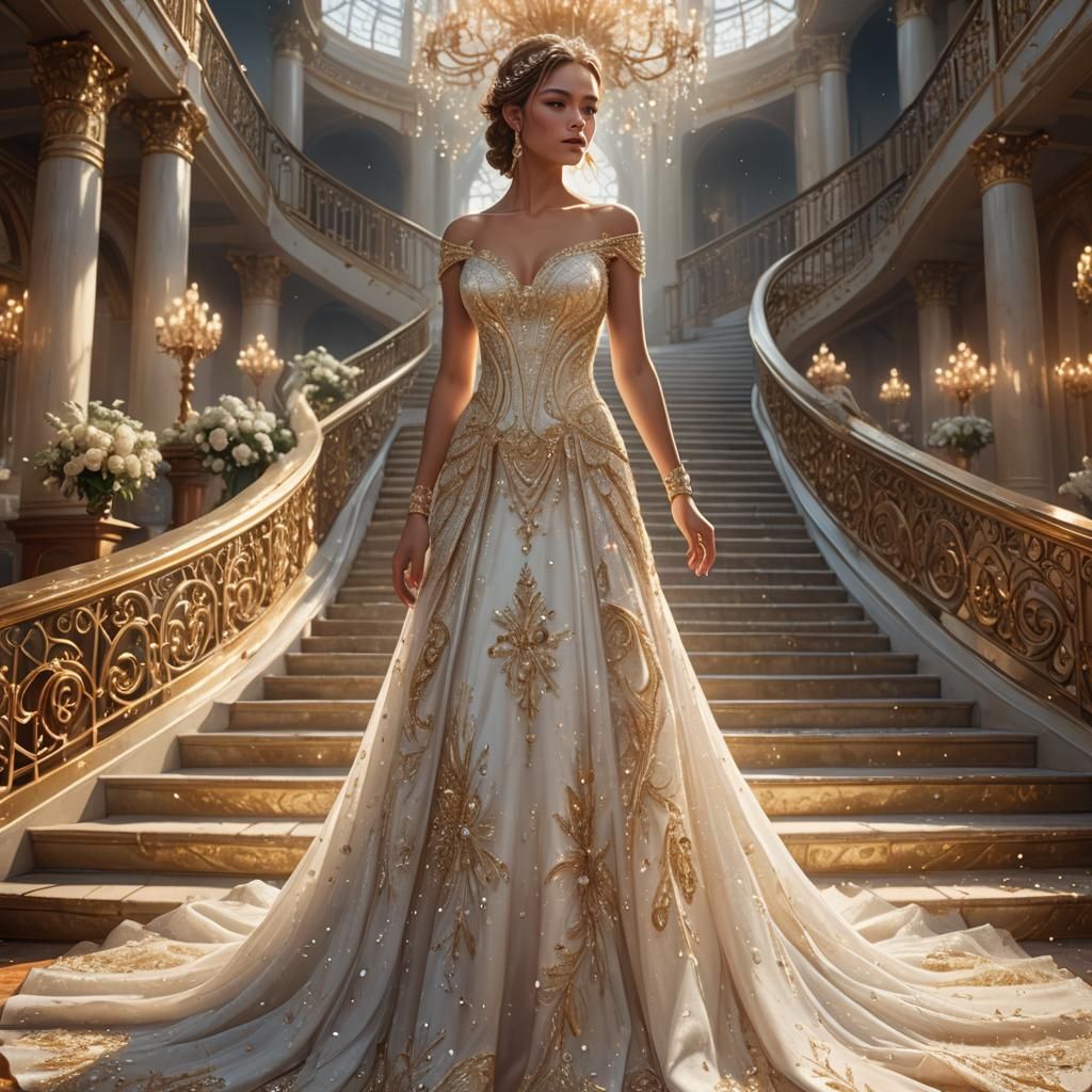 Diamond Wedding Dress in Grand Ballroom: Fantasy Art