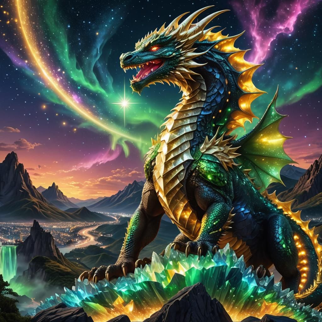 sparkling diamond dragon