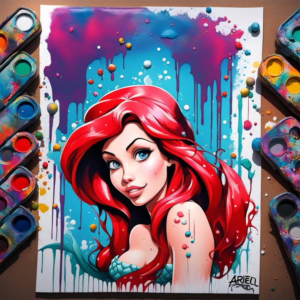 The Little Mermaid - ariel - graffiti.