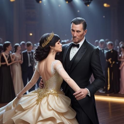 Elegant Ball in Hyperrealistic Digital Matte Painting