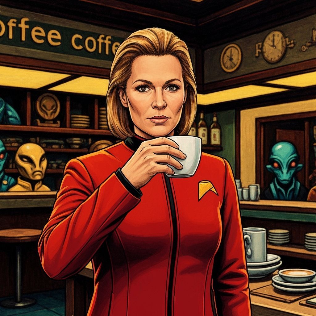 Star Trek Officer at Alien Coffee Shop
