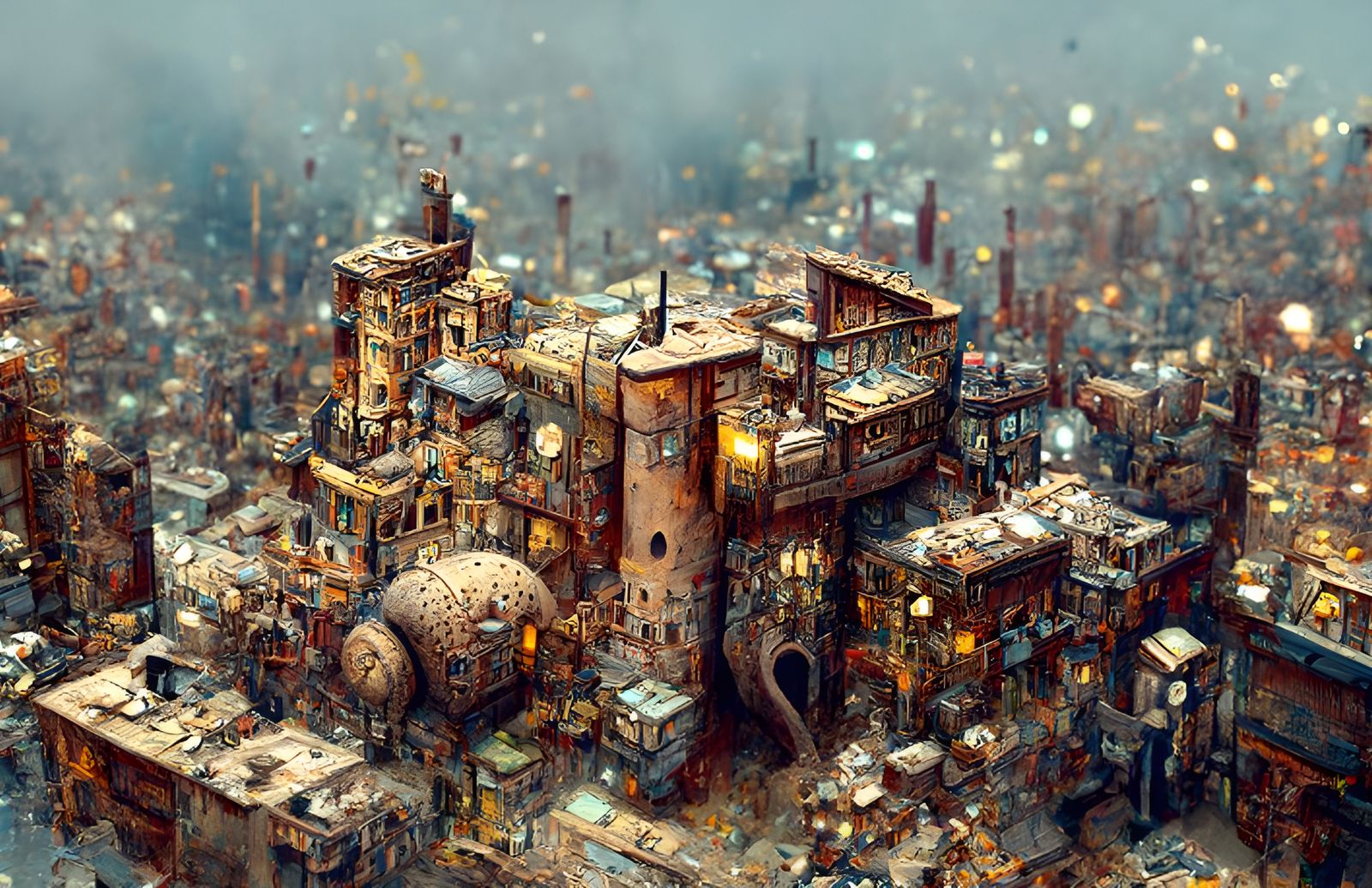 Post-Apocalyptic King's Landing: Steampunk Bird's-Eye View