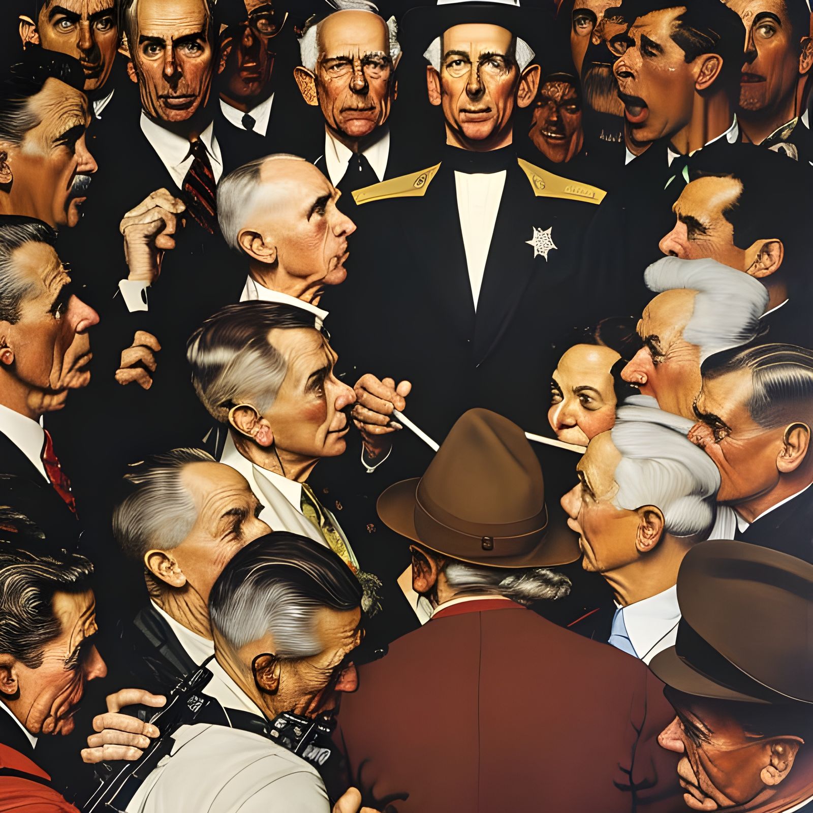 January 6th Insurrection in Rockwell Style