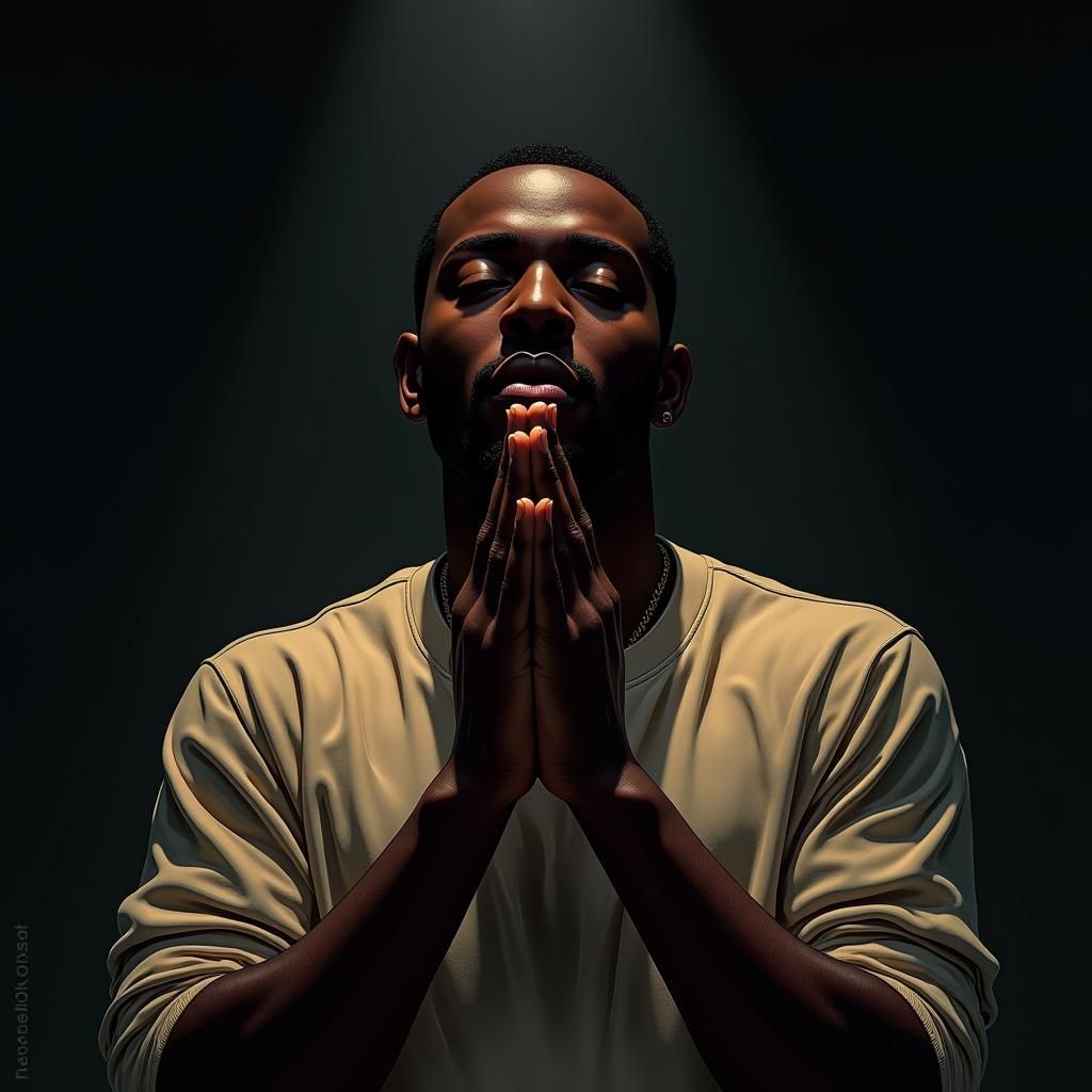 Man in Prayer: Graphic Novel Art Style