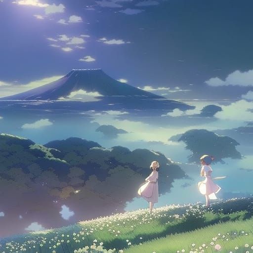 Ghibli-esque Home Scene in Anime Style