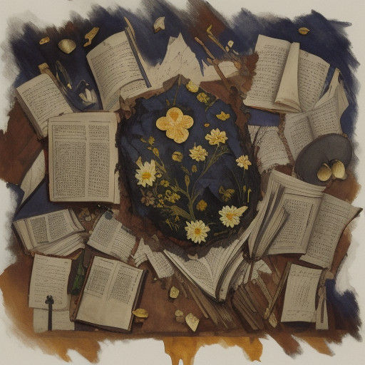 Ethereal Landscape with Honey-Soaked Grave and Peeling Pages