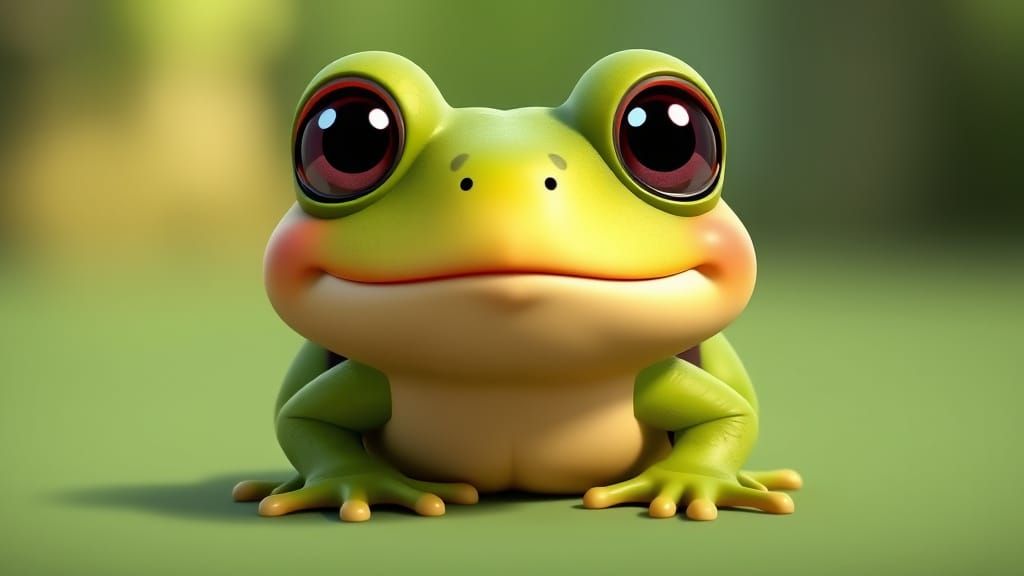 Cute Frog-Turtle Hybrid in Vibrant 3D