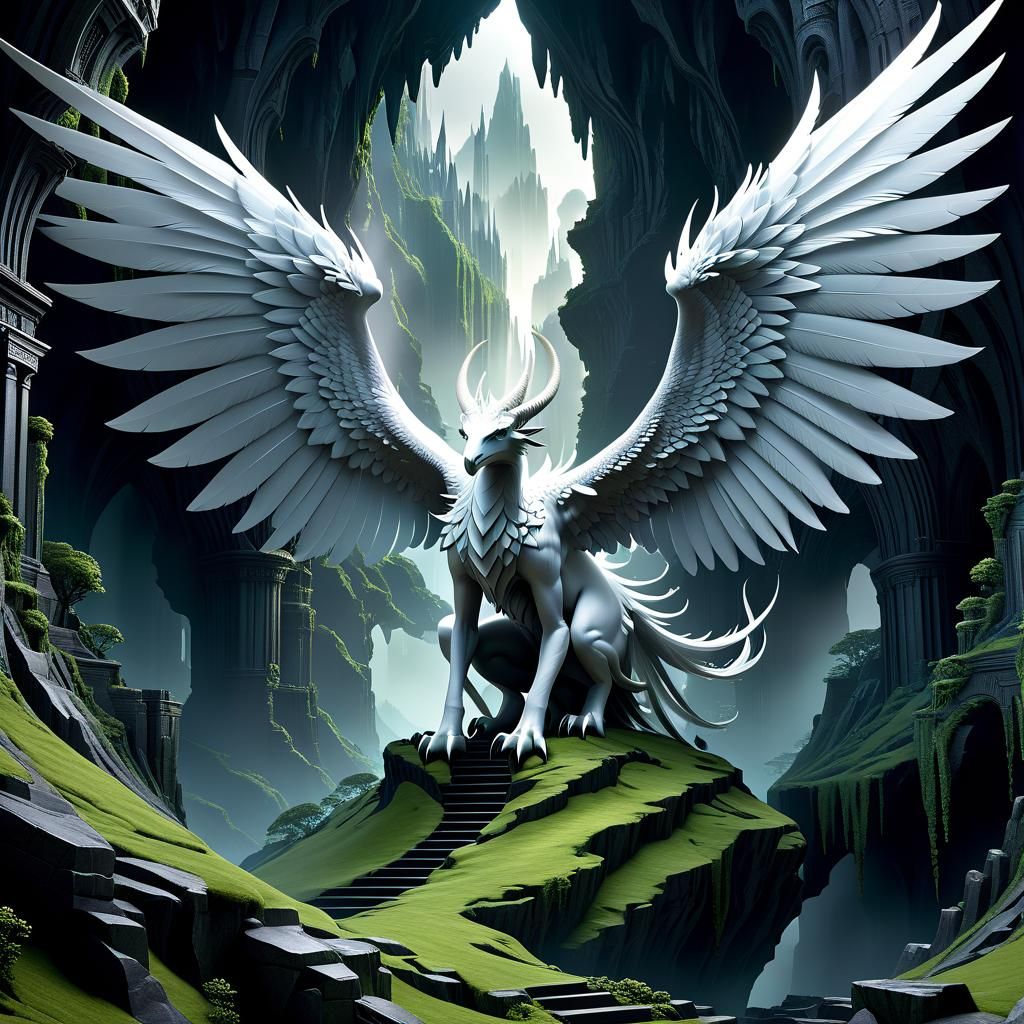 Winged Eyrie: Hyperdetailed Fantasy Art with Ambient Occlusi...