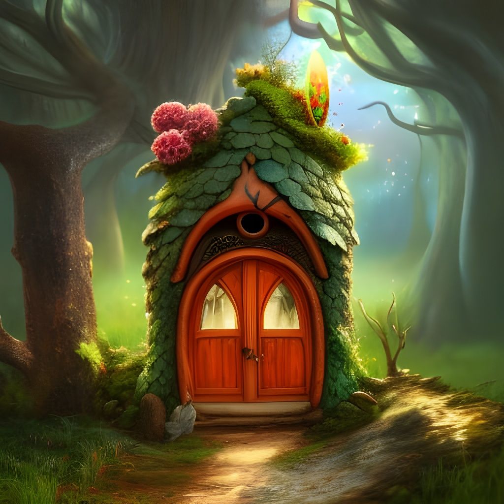 Whimsical Amanita Mushroom Fairy House: Fantasy Concept Art