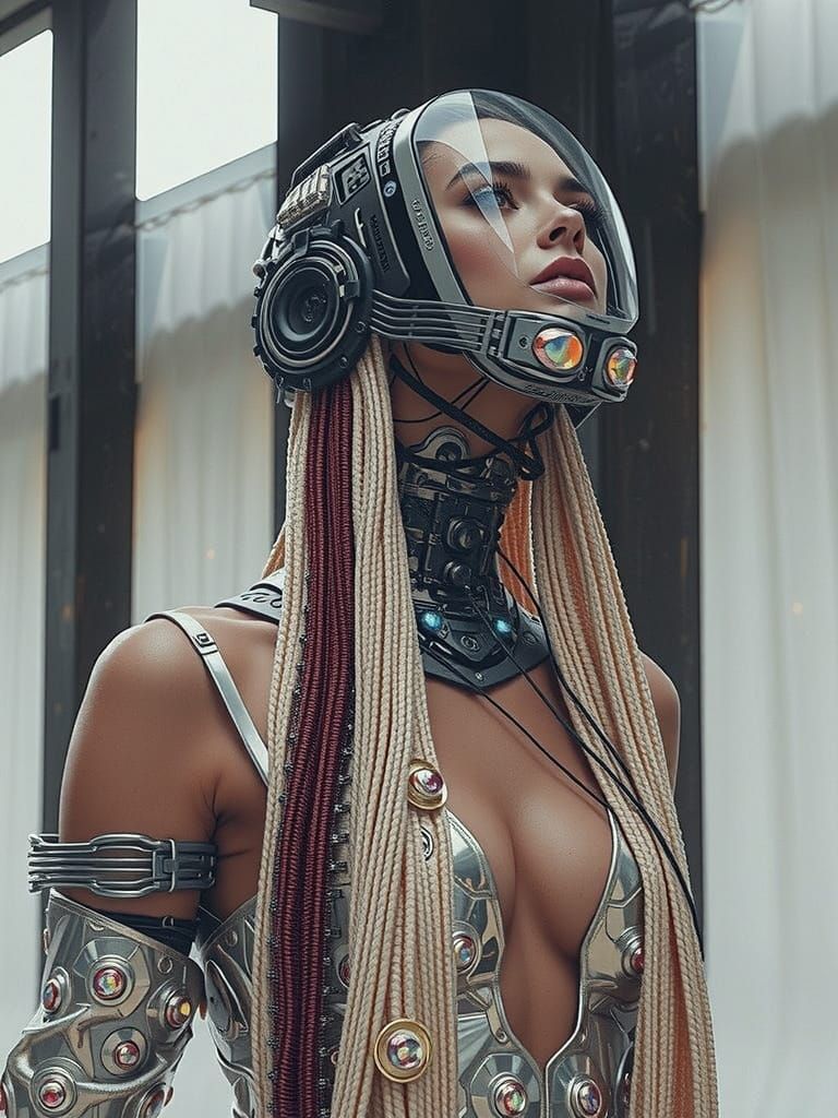 Ethereal Cyberpunk Goddess: A Fusion of Fashion and Futurist...
