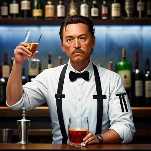 Photorealistic Bartender's Secrets: A Cinematic Still Life