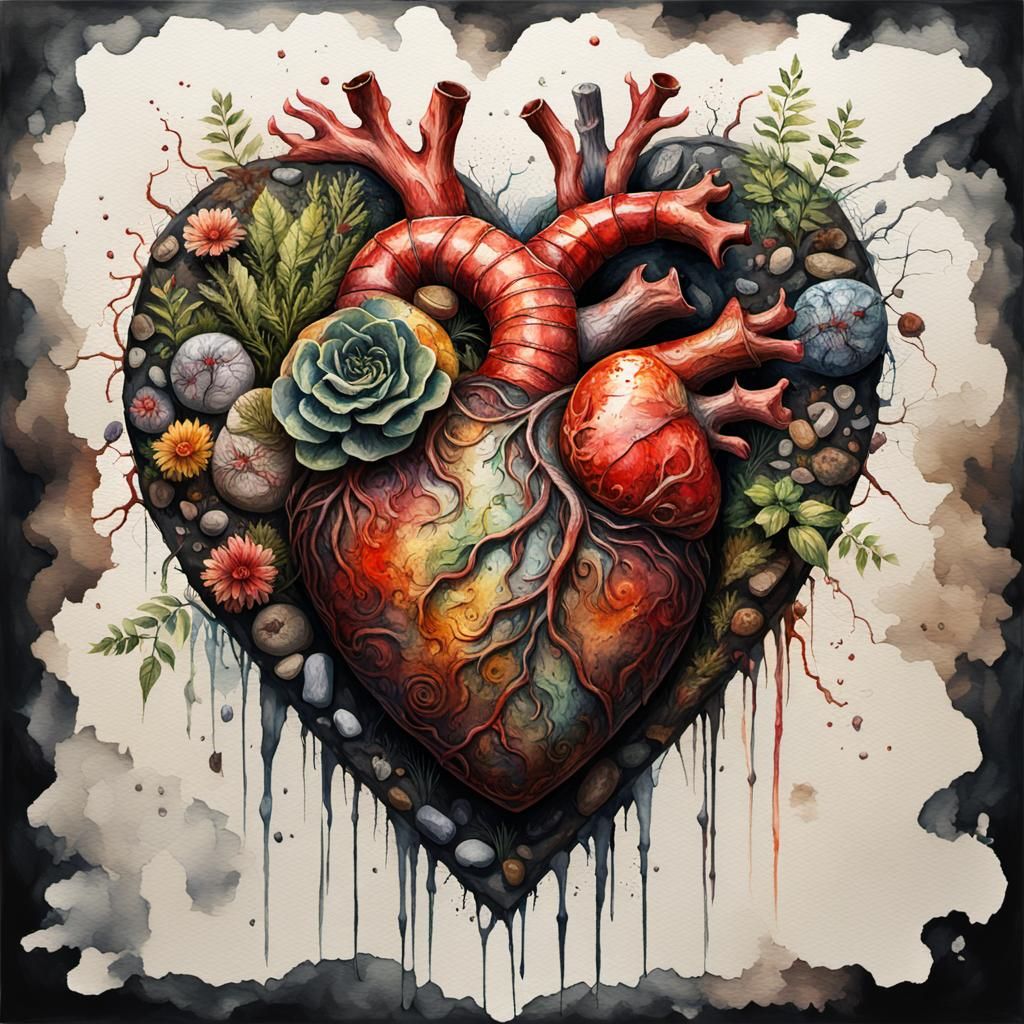 Grotesque Heart: A Gothic Impressionist Masterpiece