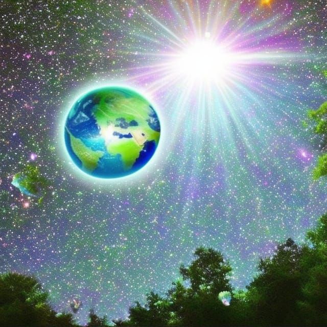 Galactic Starseed Landscape with Angels and Sunlight