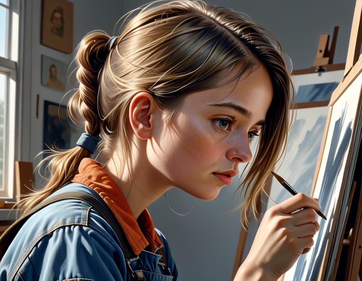 Intensely creating a Masterpiece