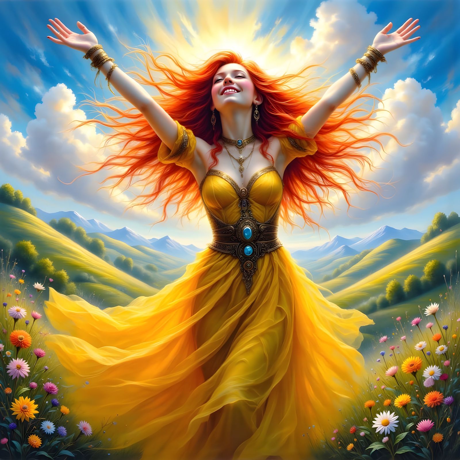 Joyful Norse Goddess in Fairy Punk Style