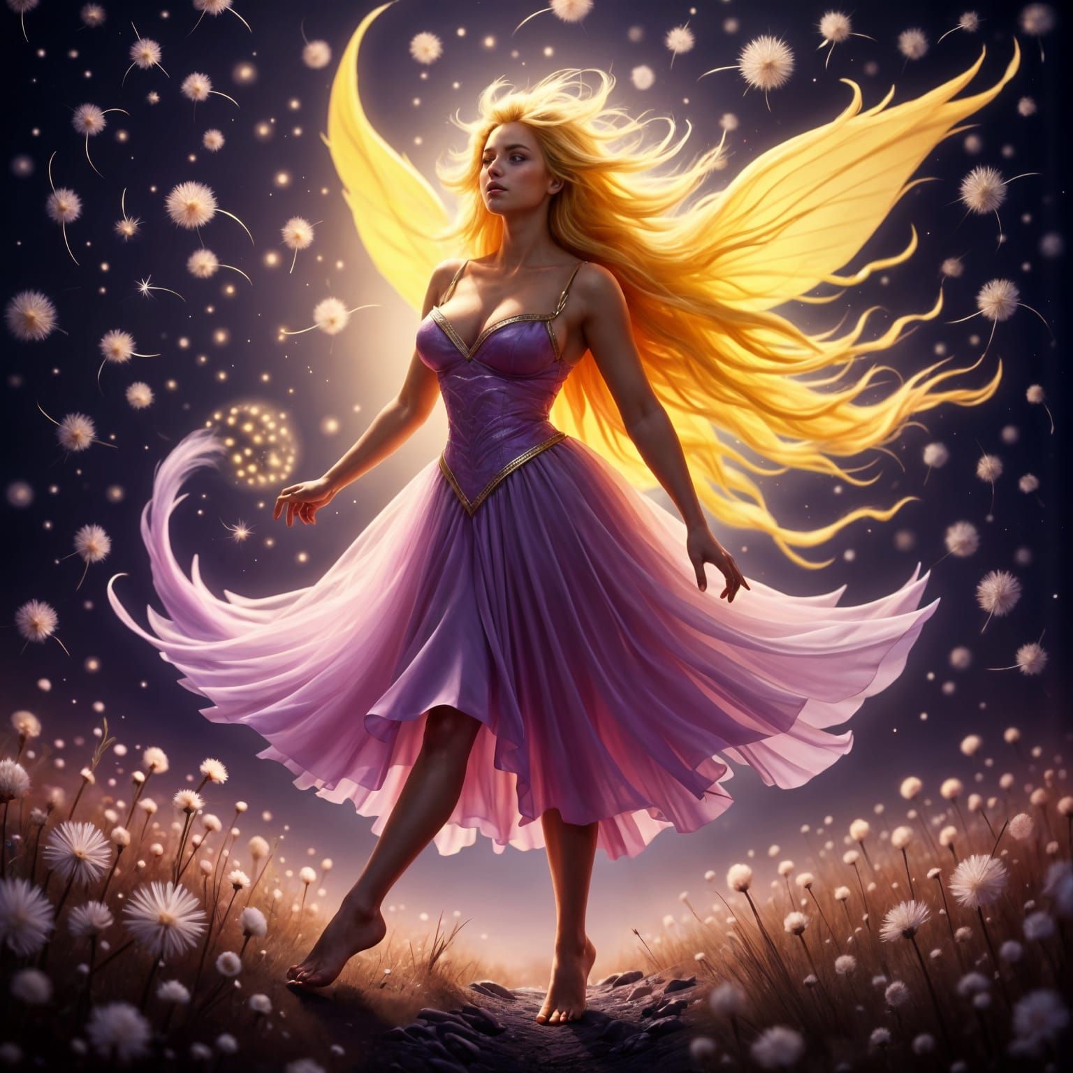 Whimsical Plus-Size Tinkerbell in Windswept Elegance