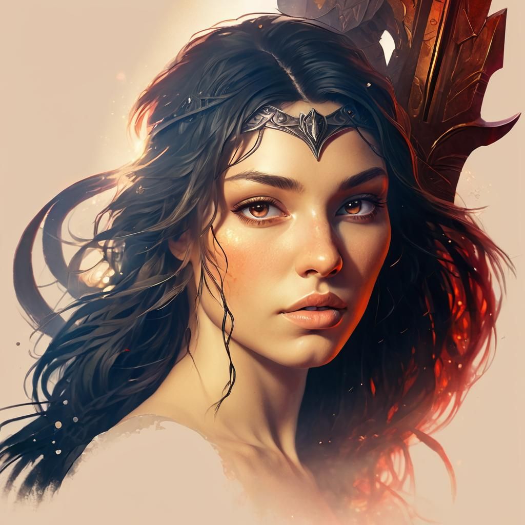 Mystical Forest Warrior Portrait in Fantasy Art Style