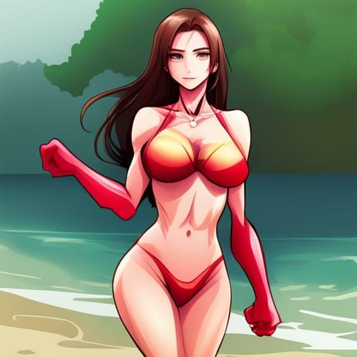 Scarlet Witch in Bikini: Anime Key Visual