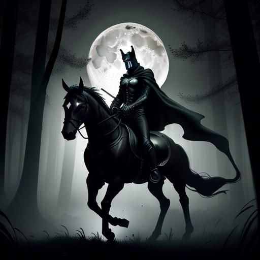 Super Luigi as Headless Horseman in Film Noir Style
