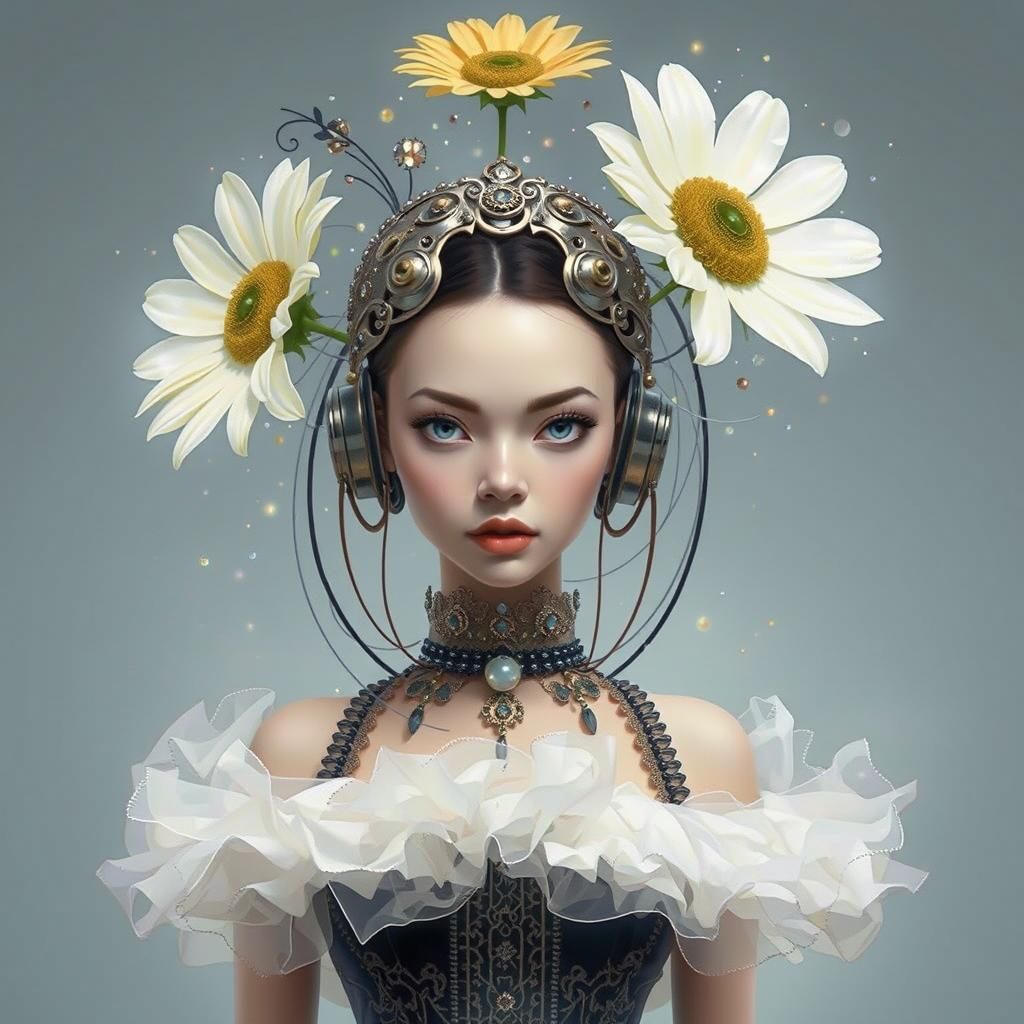 Elegant Woman Portrait in Impressionist Style