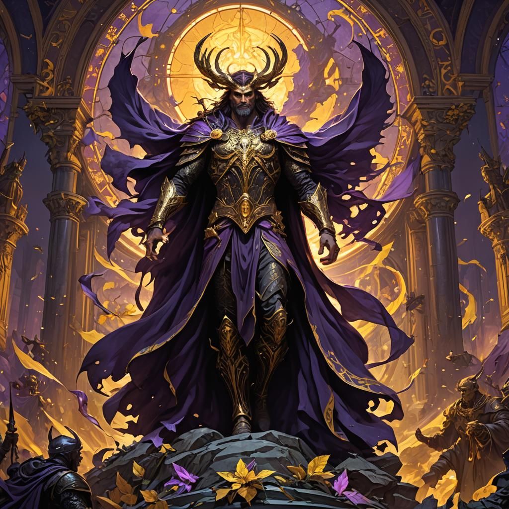 Victorious Prophet in Dark Fantasy Art Nouveau