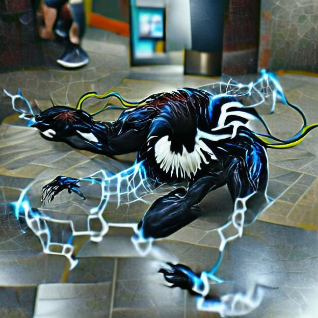 Electric Symbiote Creature Bursting with Energy