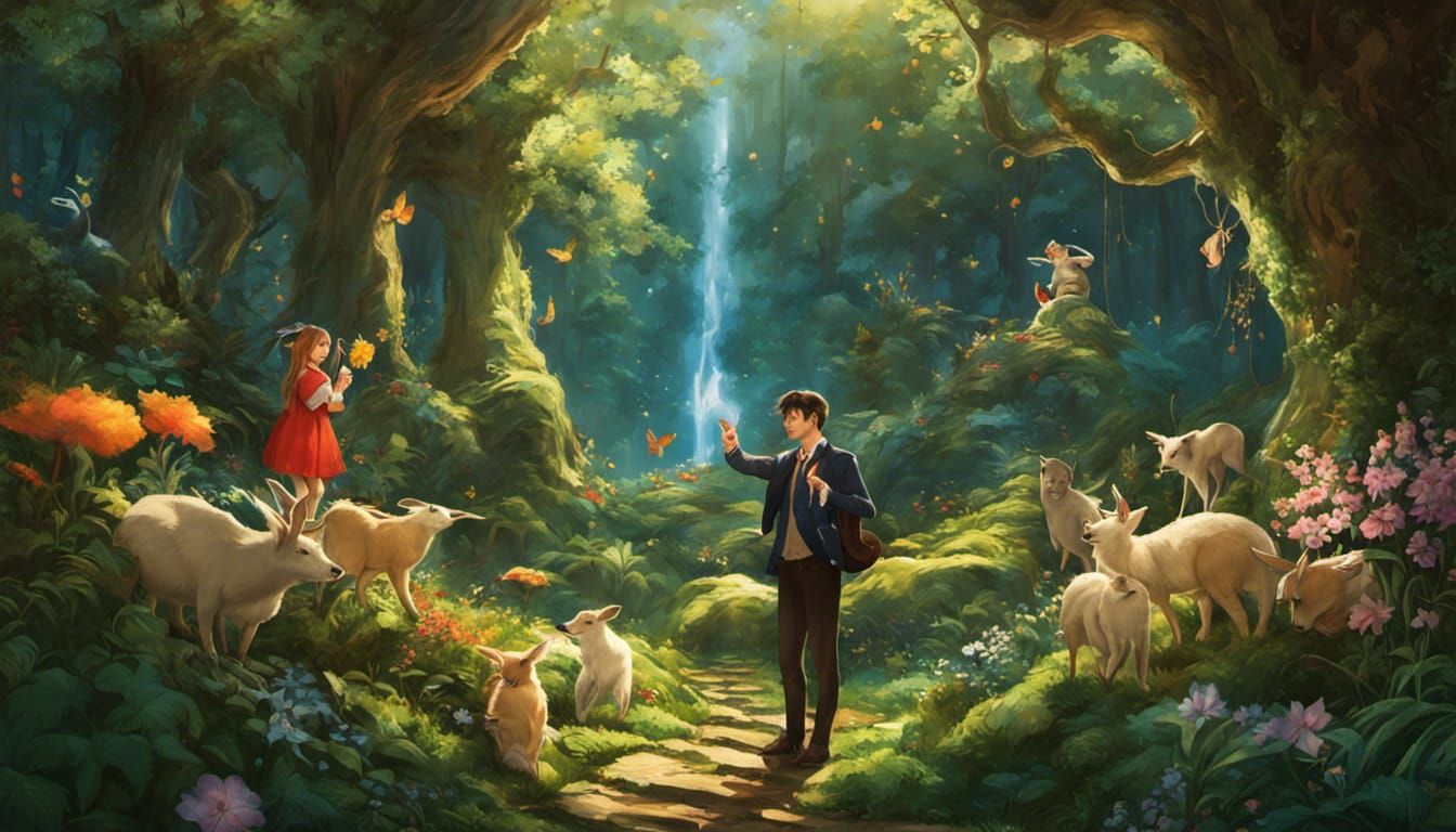 Handsome man is taking a selfie with magical forest creatures-1018 ....... God Is Available. He Loves You...Do You Want ...