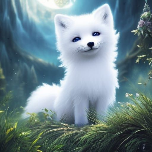 Adorable Chibi Fox: Detailed Digital Painting