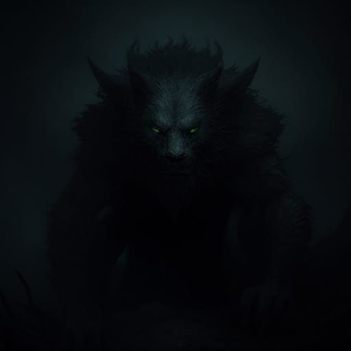 Ethereal Shadow Creature in Dark Fantasy