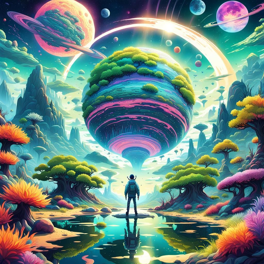 Rick Sanchez Double Exposure on Alien Planet