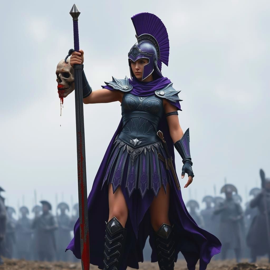 Spartan Warrior Goddess in Dark Fantasy Armor