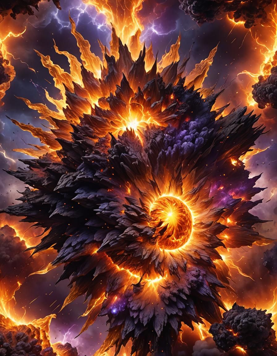 Dramatic Solar Explosion in Hyper-Realistic Sci-Fi Style