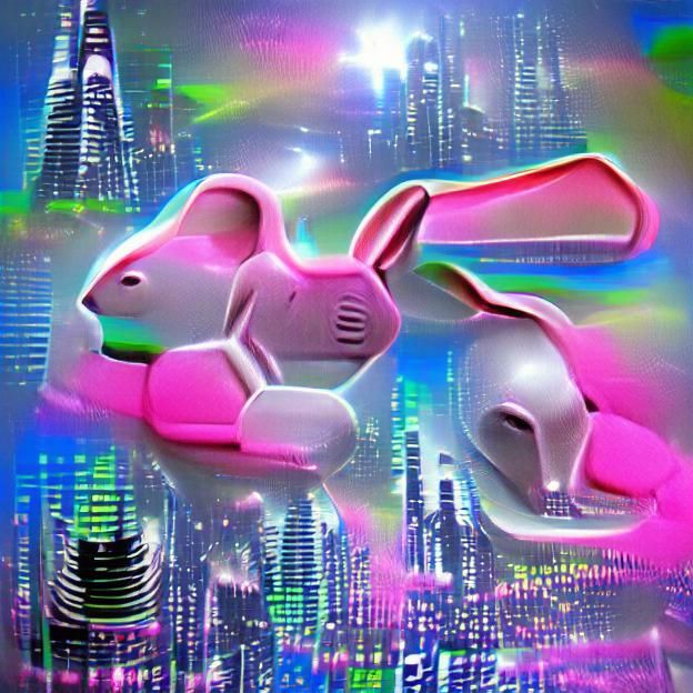 Cyberpunk Bunny Rabbits Selling Acid