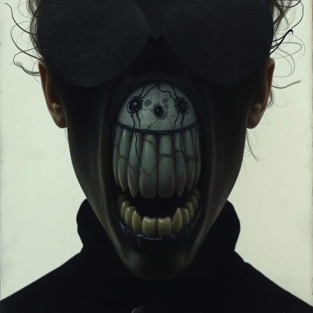 Eerie Gothic Silhouette with Elongated Features