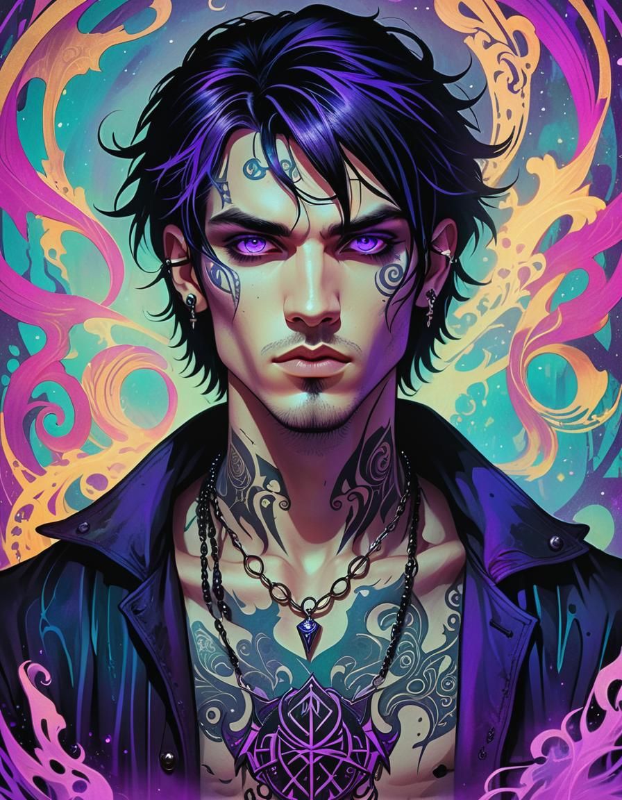 Gothic Grunge Youth in Ethereal Dreamscape