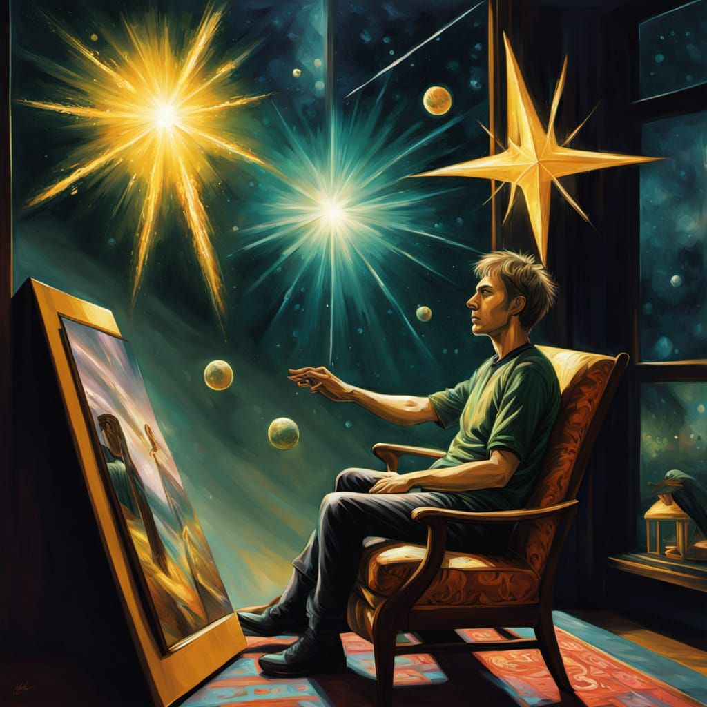 Alien Juggles Tennis Ball Watching Star Trek, Cosmic Audienc...