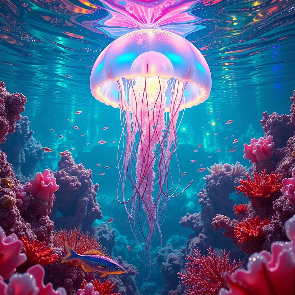 Surreal Underwater Metropolis Radiates Ethereal Glow