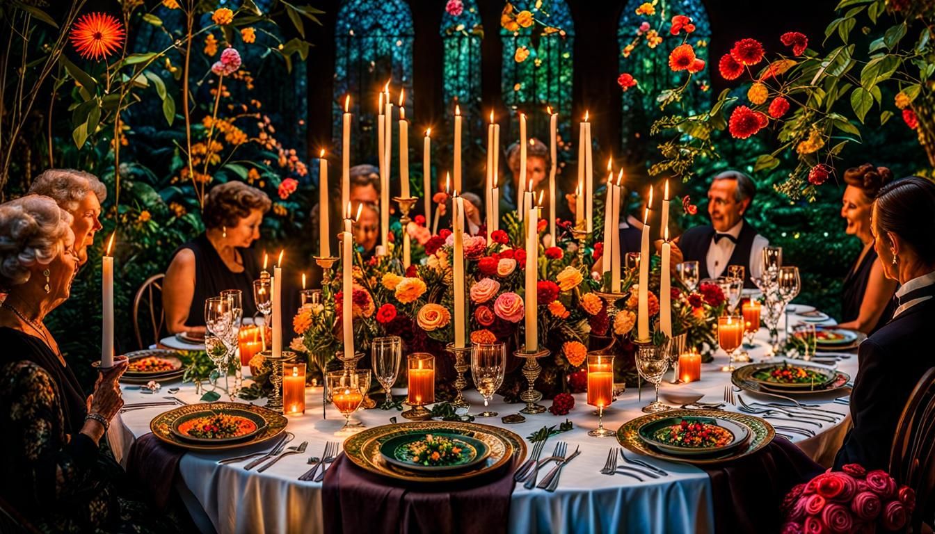 Enchanted Candlelit Feast in Botanical Garden