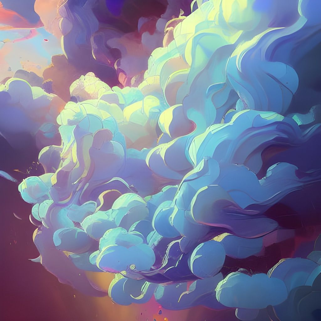 Dramatic Oil Painting of Swirling Cloud Vortices