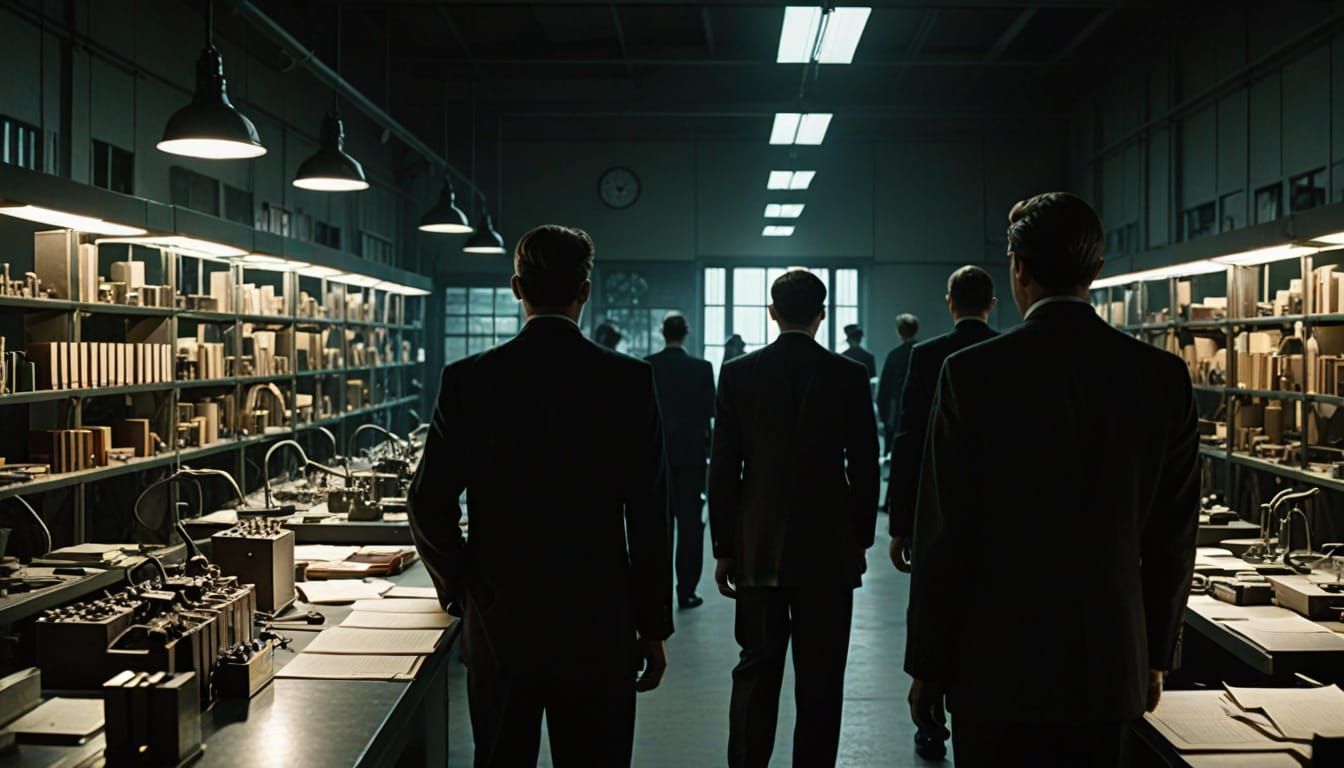 MIB Agents in Secret 1940s Lab with Glowing Files