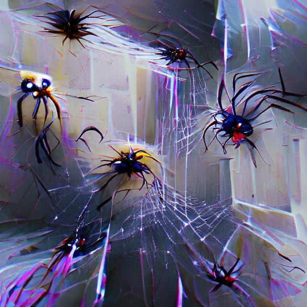 Spider Web with Dew Drops