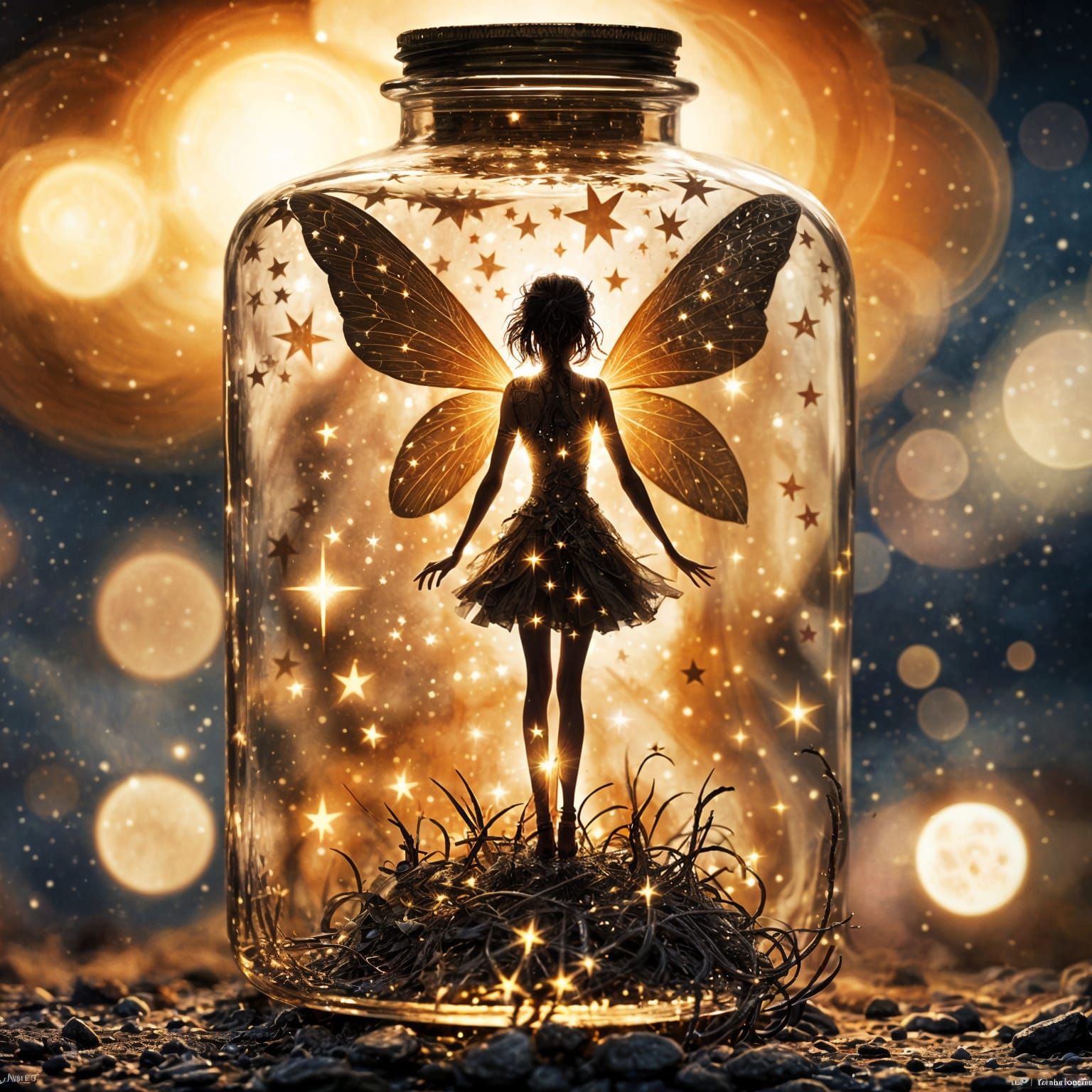 Magical Fairy in a Bottle: Macro Photograph