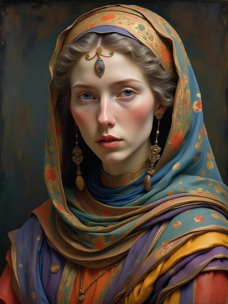 Hyperrealistic Portrait of a Wise Woman