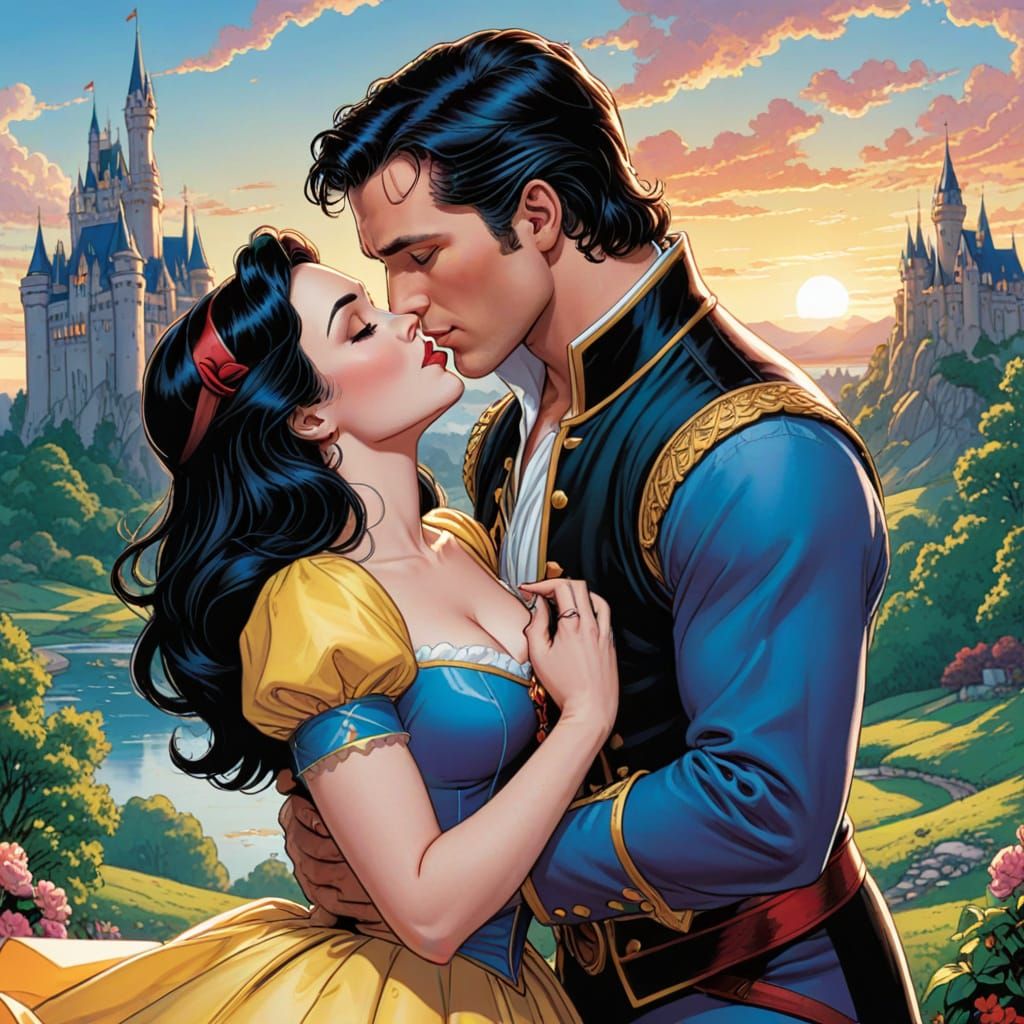 Snow White in Passionate Comic Book Romance
