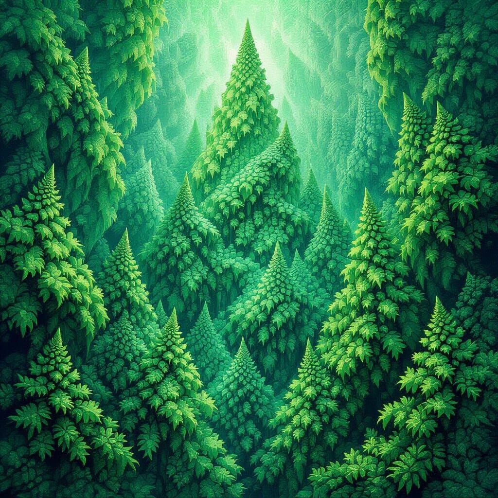 King of Pine Forest: Abstract Vector Fractal Majesty