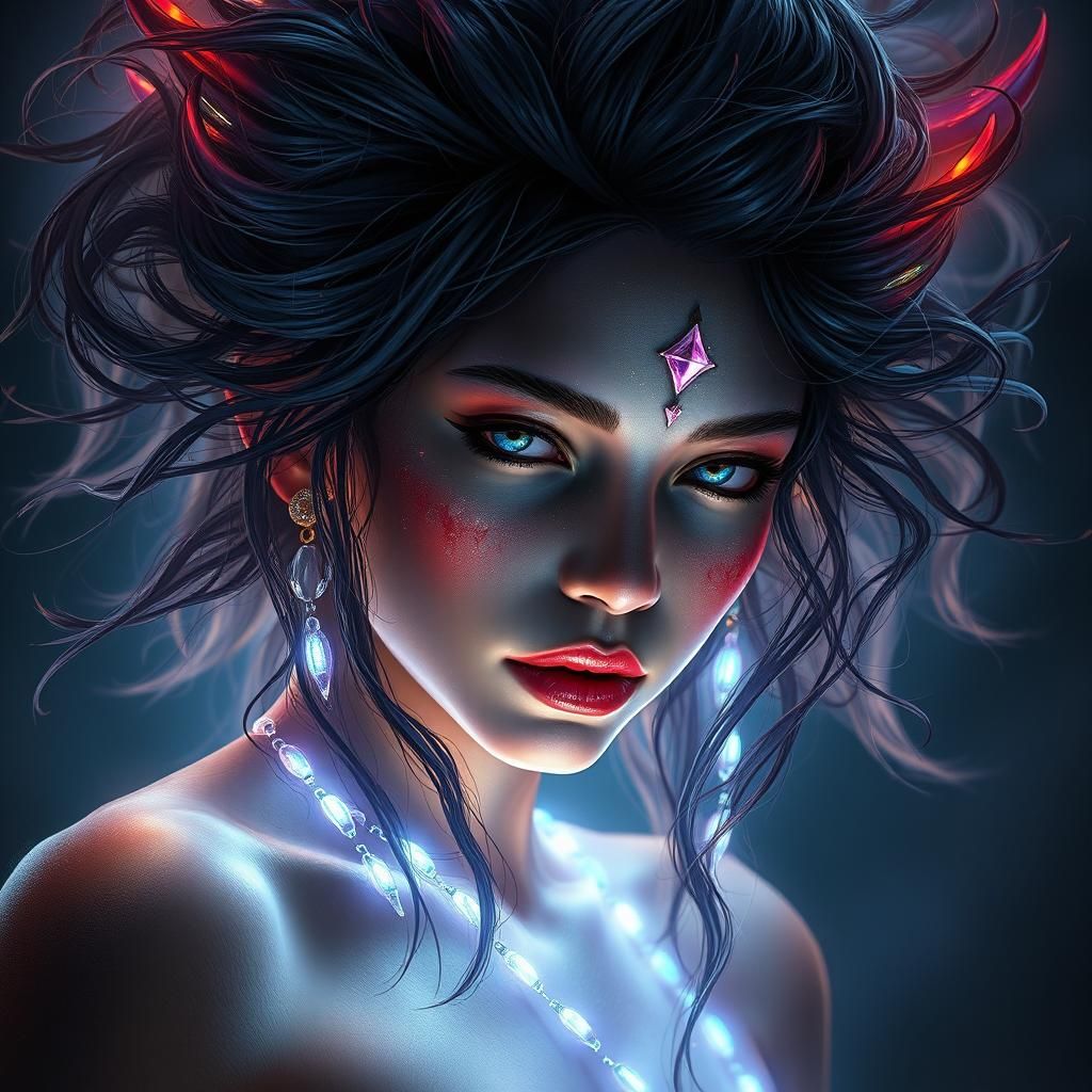 Surreal Digital Portrait of a Mythical Apsara Goddess