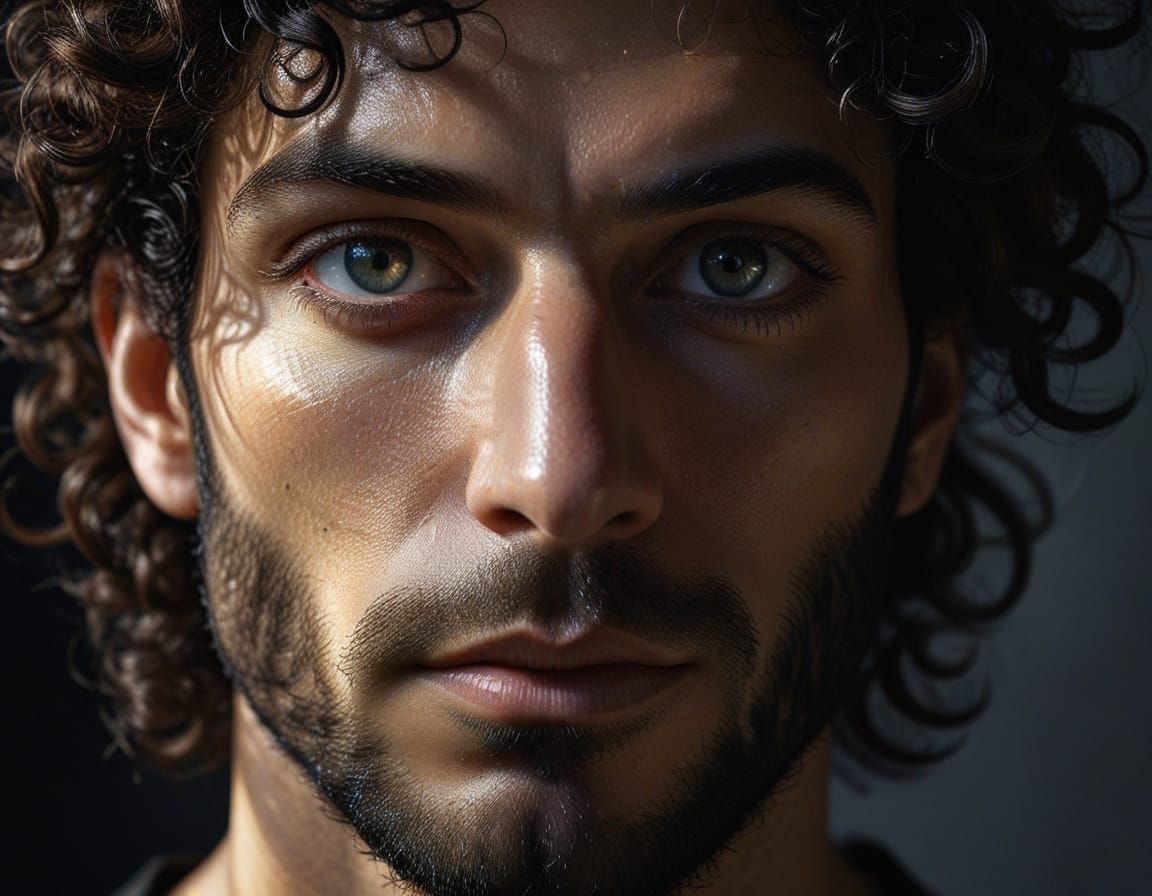 Enticing Portrait of a Turkish Man in Chiaroscuro Style