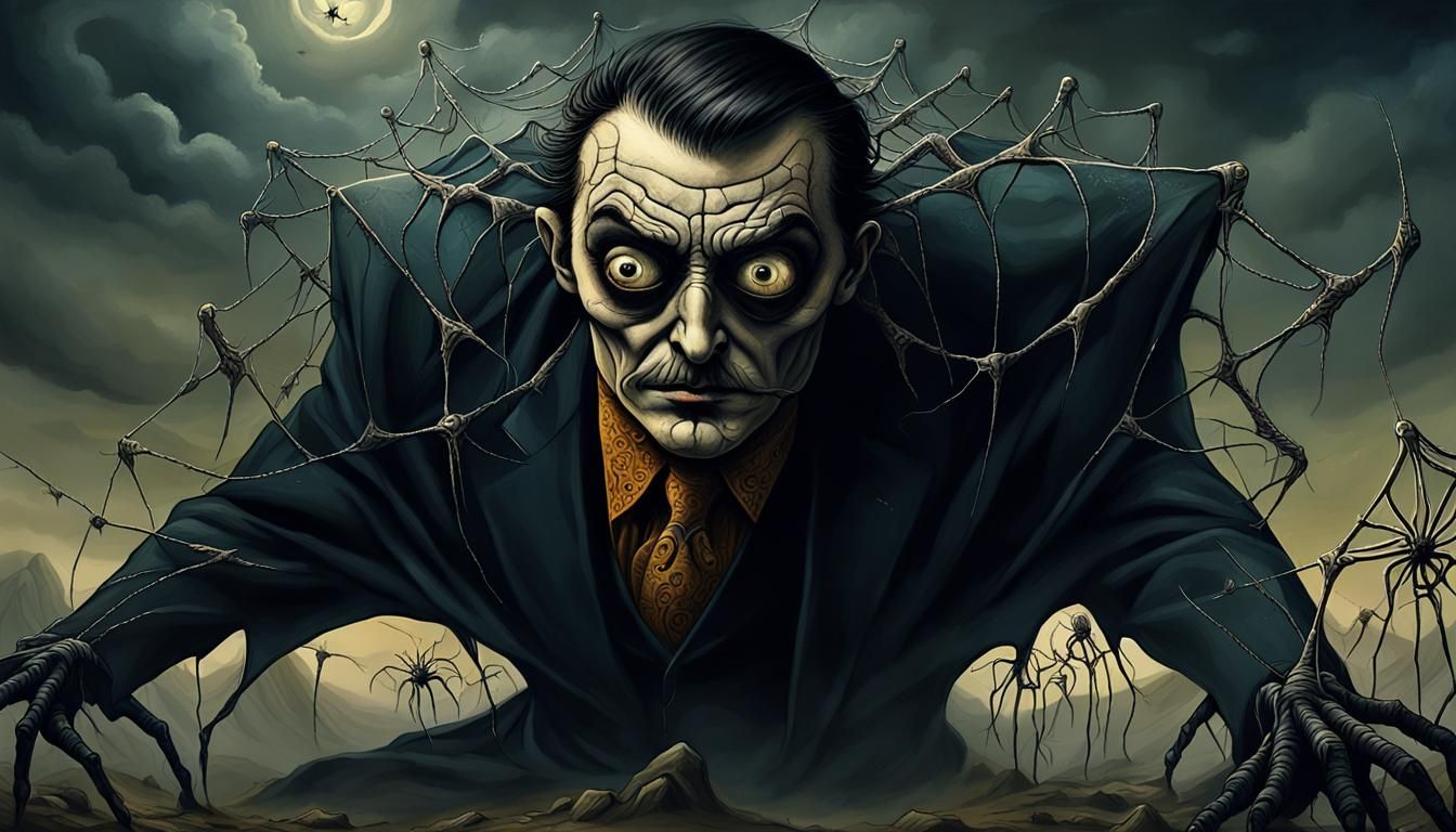 Pagan's Shame: Spiderweb Eyes in Surreal Style